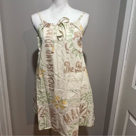 NWT BDG Urban Outfitters Eva Tie-Front Ruched Strap Trapeze Mini Dress medium - Picture 6 of 13